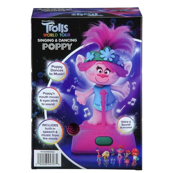 Trolls World Tour Poppy Singing and Dancing to Music Sound Kids Toys Brand NEW! - Picture 3 of 9